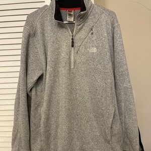 North Face Mens Gray Quarter-Zip Pullover